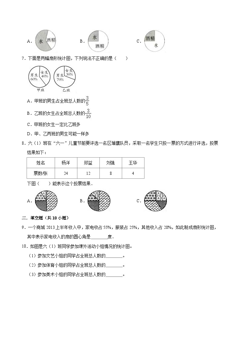 【预习单】人教版数学六年级-第7单元《扇形统计图》预习单（知识点+例题+练习）（含解析）02