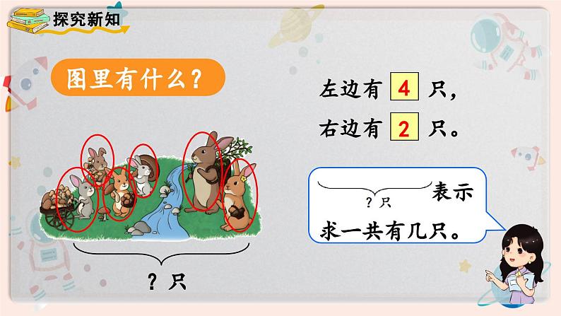【最新教材插图】人教版小学一年级数学上册第五单元第三课时《解决问题》精品课件第4页