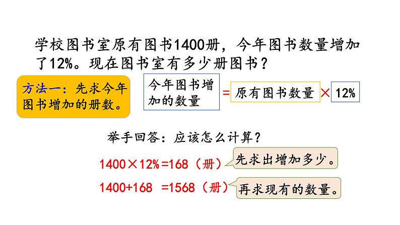 小学数学人教版六年级上册6.6 求比一个数多(或少)百分之几的数是多少教学课件(2023秋)04