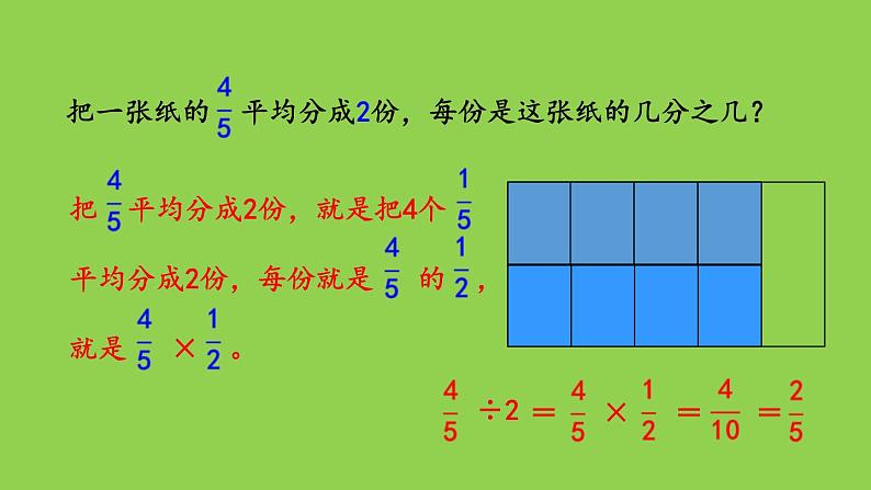 小学数学人教版六年级上册3.2.1 分数除以整数教学课件(2023秋)06