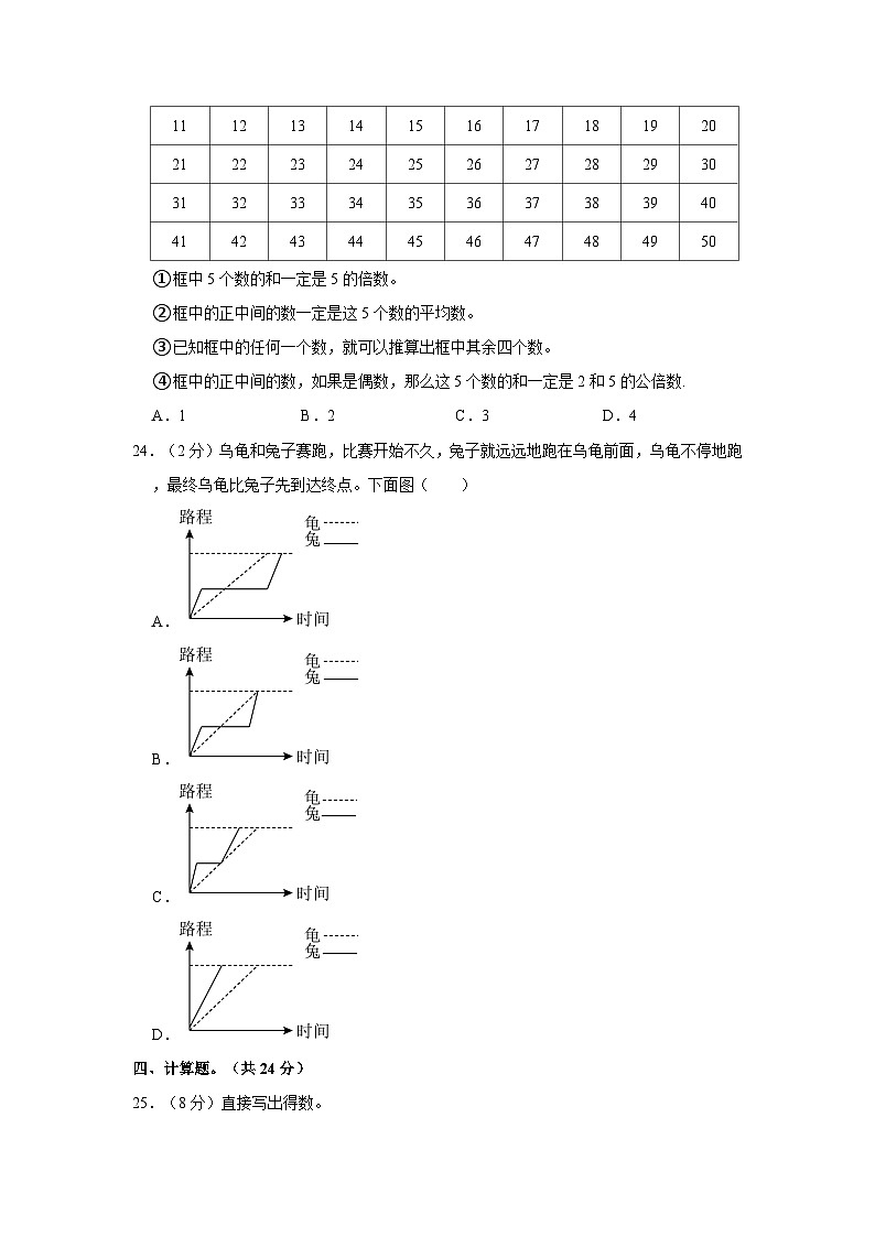 2022-2023学年浙江省嘉兴市五年级下学期期末数学试卷(含解析)第3页