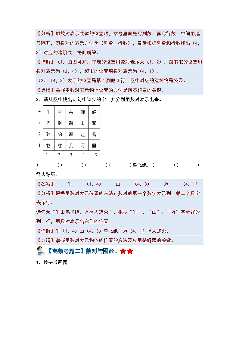 【单元复习】人教版数学五年级上册-第二单元《位置》典例讲学案(解析版)第3页