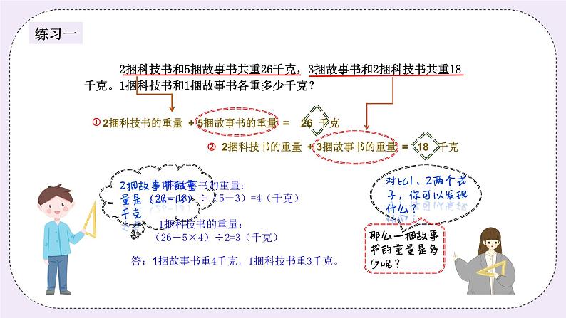 奥数五年级上册 第3讲:消去法解题(一) 课件+教案04