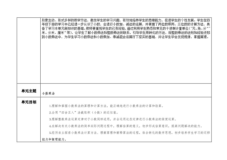 人教版五年级数学上册第一单元表集体备课教案02
