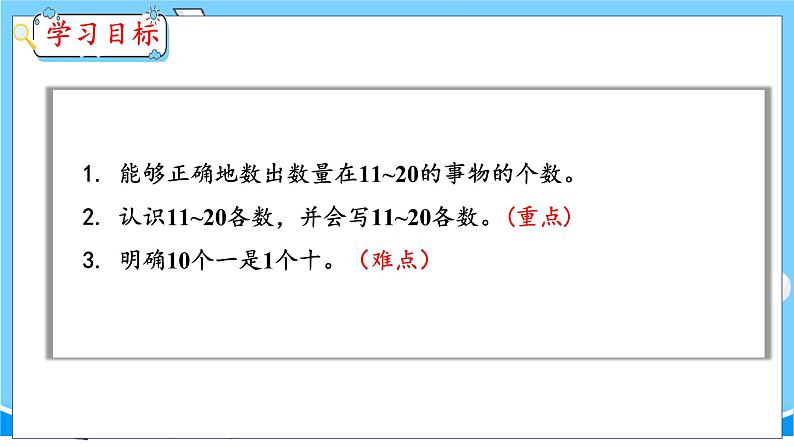 6.1 11~20各数的认识(1) 人教数学一年级上册【教学课件】第2页