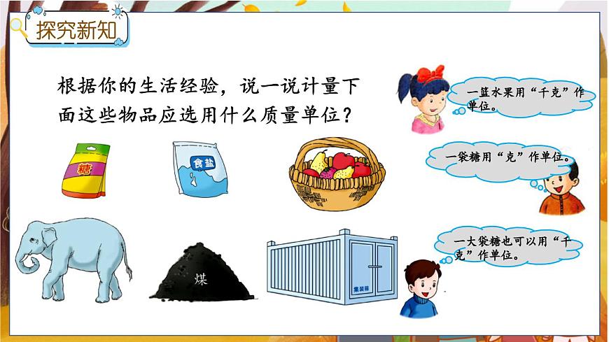 7.2 用合適的質(zhì)量單位計量常見物體的質(zhì)量第3頁