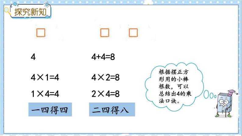 3.4 4的乘法口诀 冀教数学2年级上册【教学课件+教案+习题】04