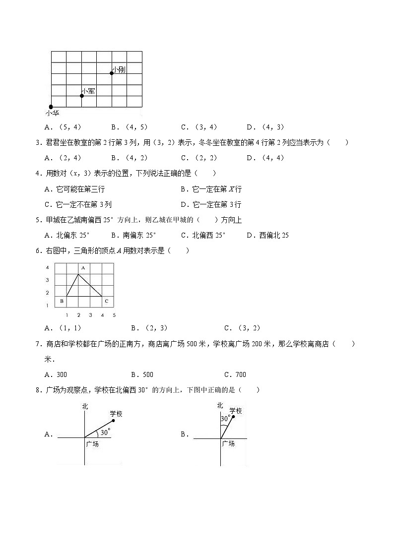 【期中复习】2023-2024学年五年级数学上册《第二章 位置》复习讲义 人教版第2页