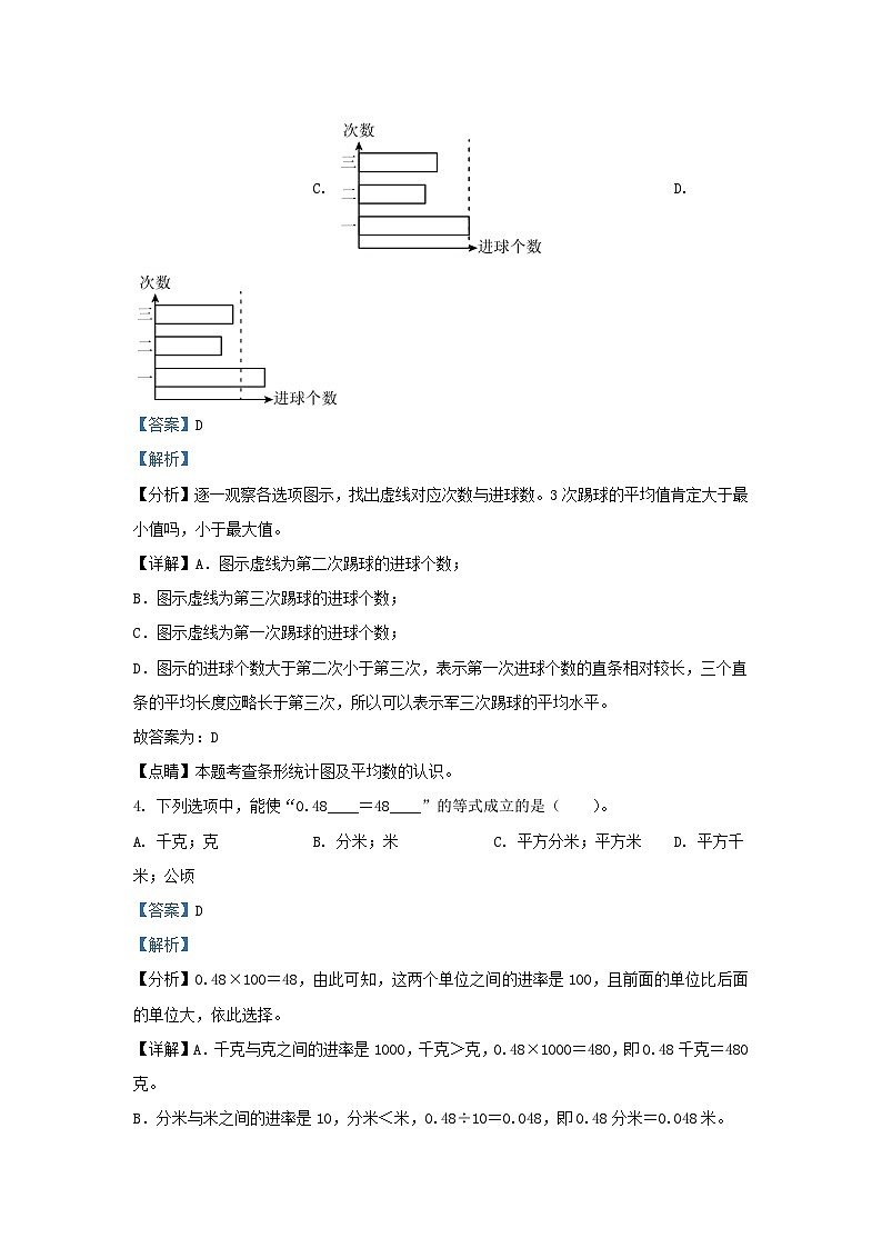 2022-2023学年浙江省温州市瑞安市四年级下学期期末数学真题及答案03