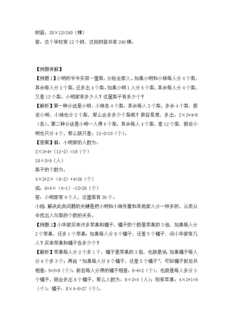 五年级上册数学人教新课标版专项训练盈亏问题第3页