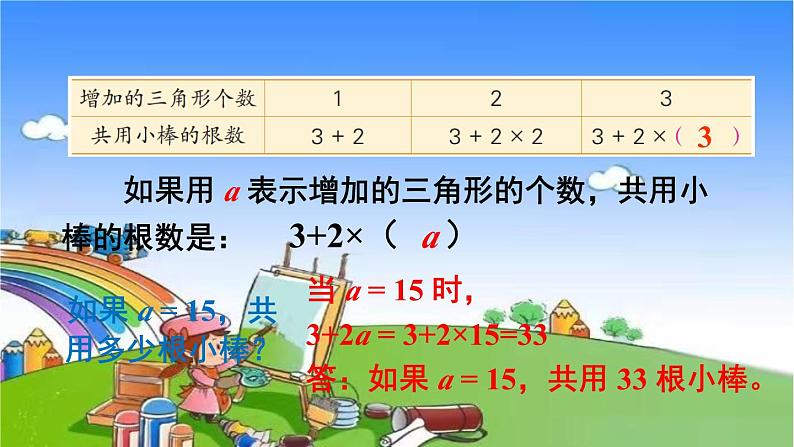 苏教版数学五年级上册 八 用字母表示数-第2课时 用字母表示数(2)课件第7页