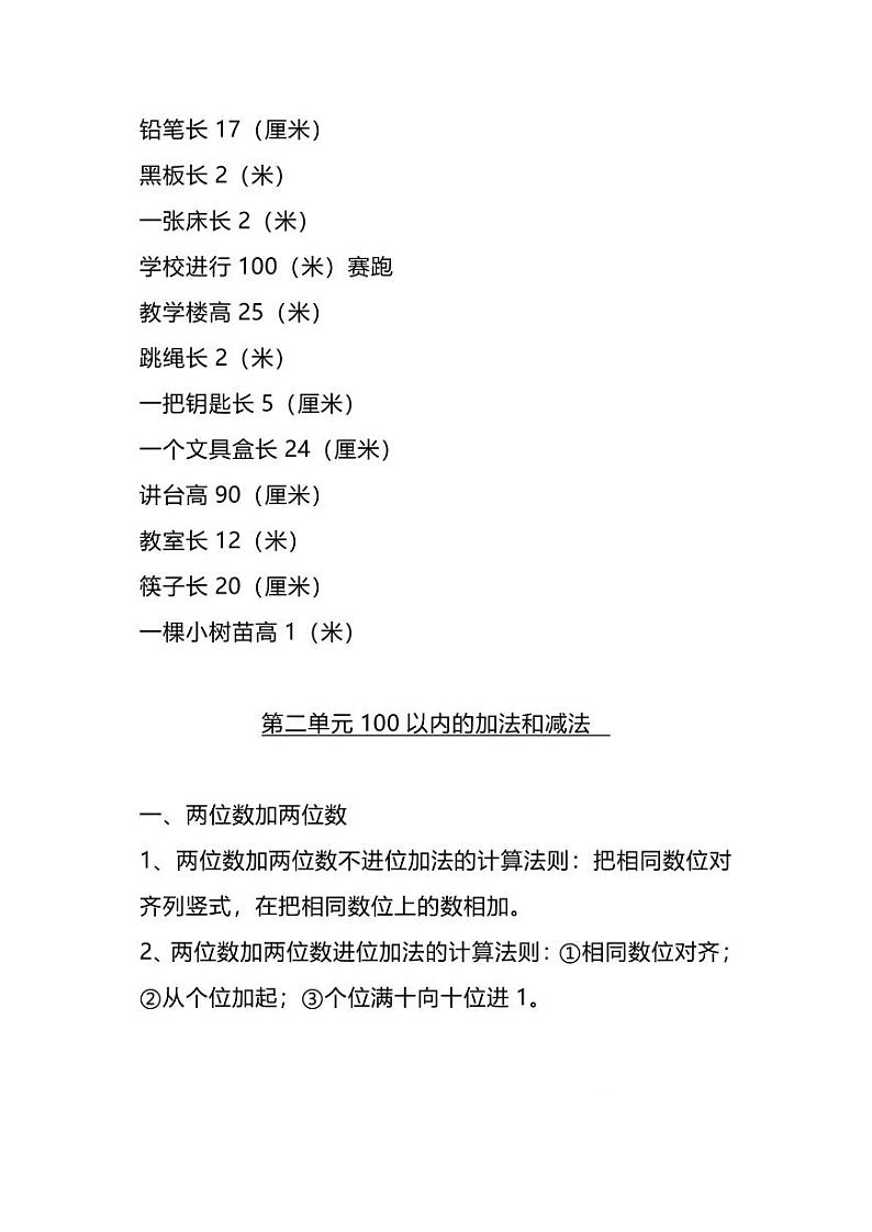 二年级数学上册人教版数学重点知识点汇总第2页