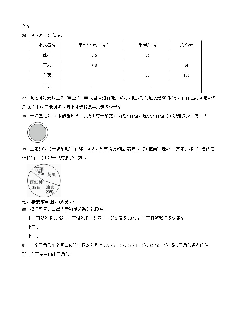 海南省五指山市2023年小升初数学试卷03