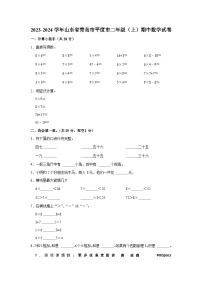 山东省青岛市平度市2023-2024学年二年级上学期期中数学试卷