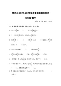 河南省周口市扶沟县2023-2024学年六年级上学年期中测试数学试题