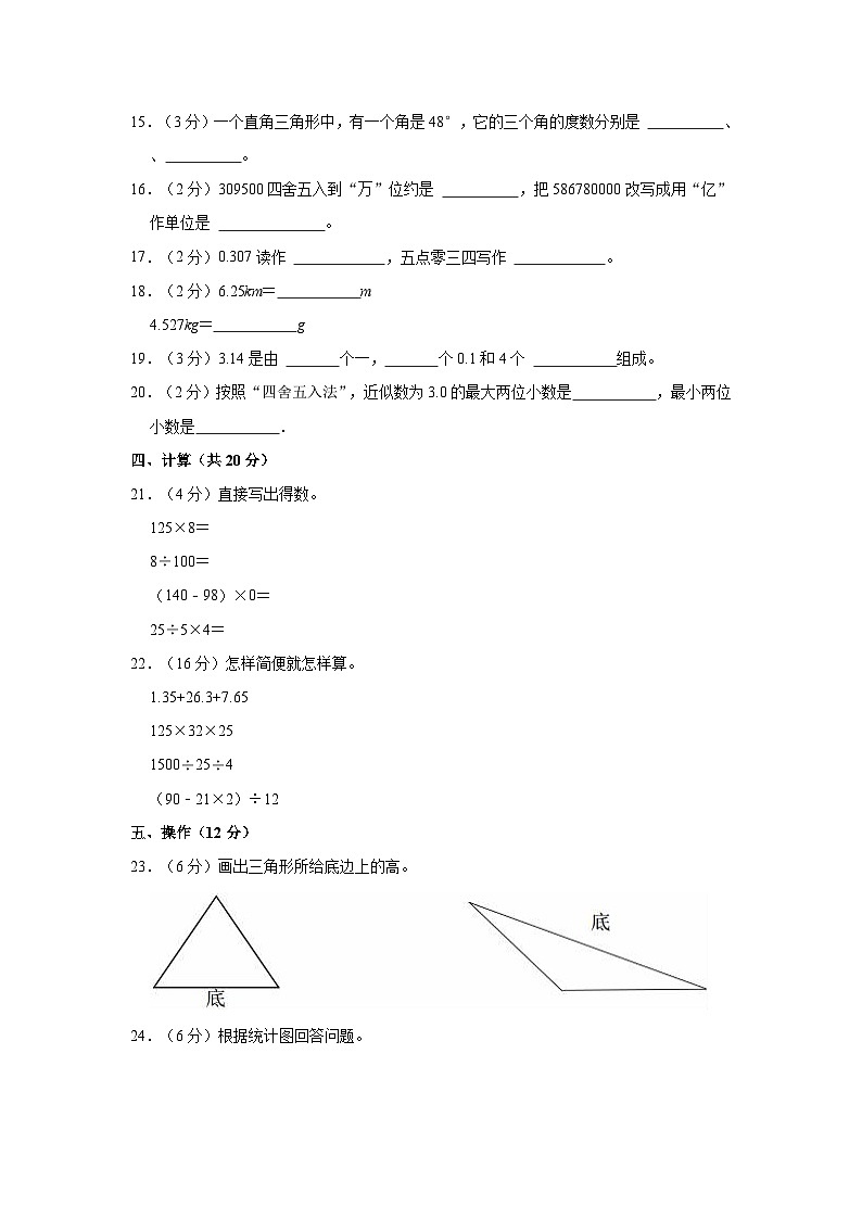 2022-2023学年海南省乐东县四年级(下)期末数学试卷第2页