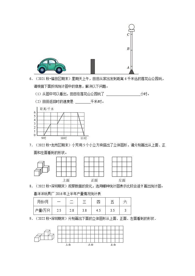 操作题典型真题-广东省深圳市2023-2024学年六年级上册数学期末备考真题精选(北师大版)02