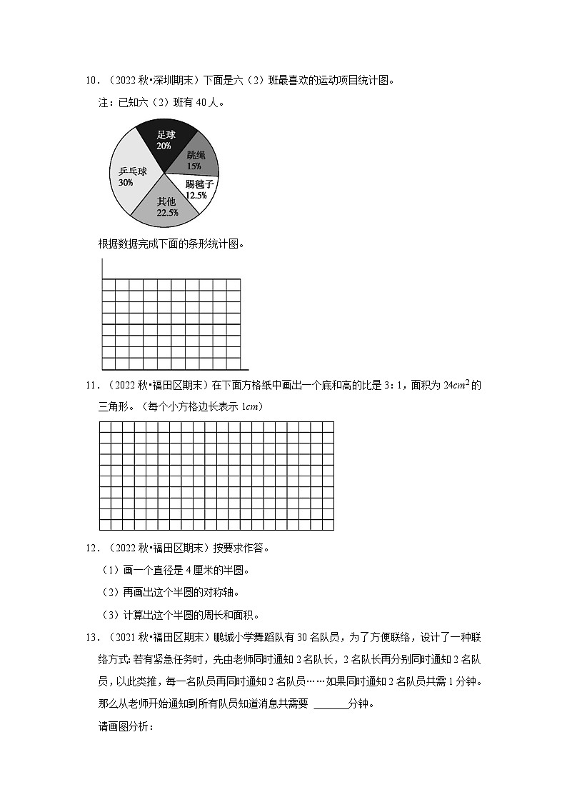操作题典型真题-广东省深圳市2023-2024学年六年级上册数学期末备考真题精选(北师大版)03