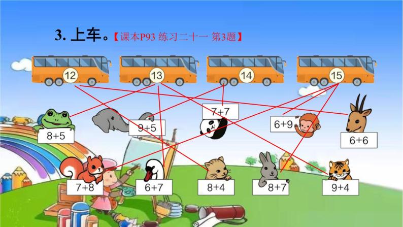 人教版数学一年级上册 练习二十一课件07