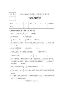 河北省保定市地区2023-2024学年六年级上学期期中考试数学试题B卷