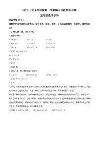 2022-2023学年山东省聊城市阳谷县青岛版五年级上册期末测试数学试卷答案