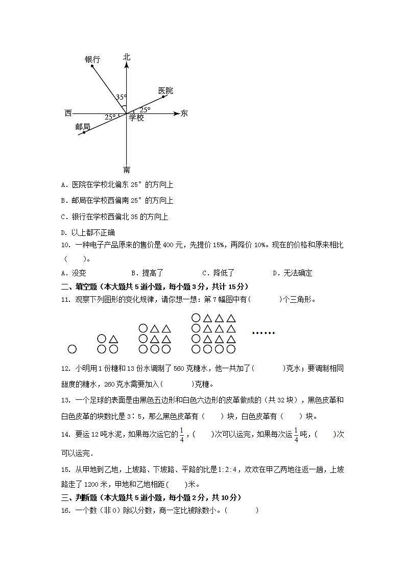 期末复习 (试题)-六年级上册数学人教版第2页