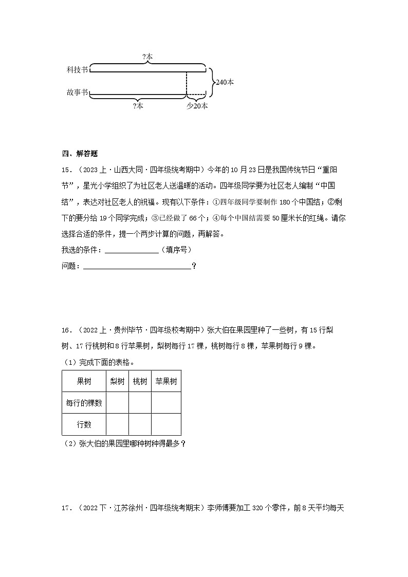专题3解决问题的策略(数与代数)-2023-2024学年四年级上册数学寒假专项提升(苏教版)03