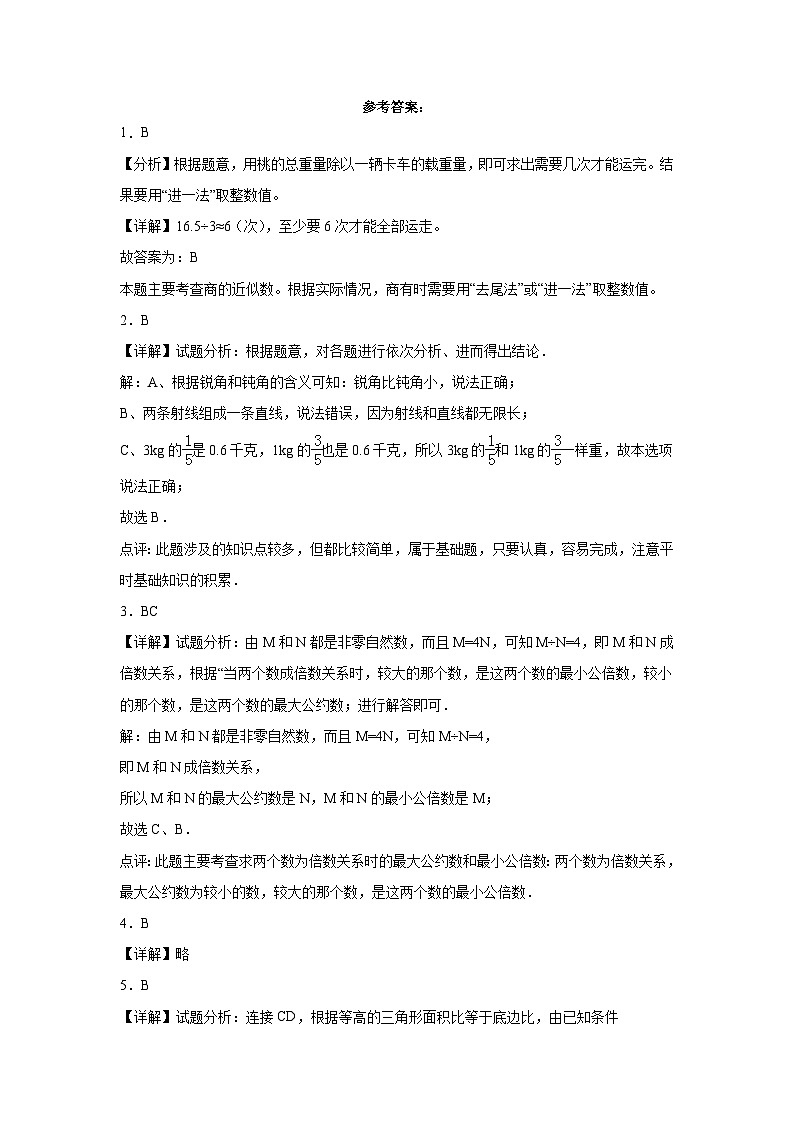 (期末押题卷)广东省2023-2024学年五年级上册数学高频易错期末提高必刷卷(北师大版)第3页