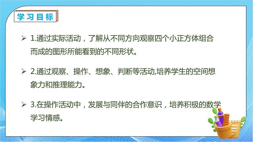 【核心素養(yǎng)】人教版數(shù)學(xué)四年級下冊-2.1 從不同位置觀察同一物體的形狀（教學(xué)課件）第4頁