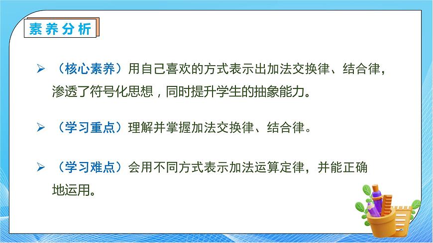 【核心素養(yǎng)】人教版數(shù)學(xué)四年級下冊-3.1 加法運算定律（教學(xué)課件）第5頁