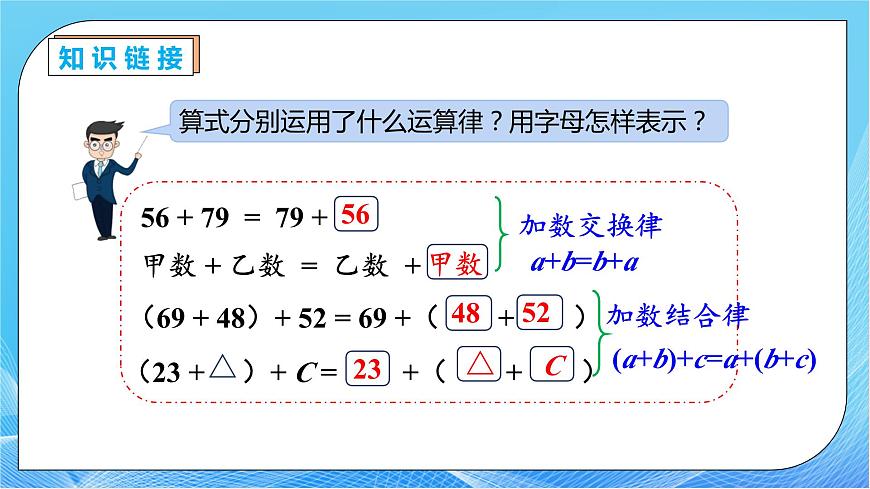 【核心素養(yǎng)】人教版數學四年級下冊-3.2 加法運算定律的應用（教學課件）第8頁