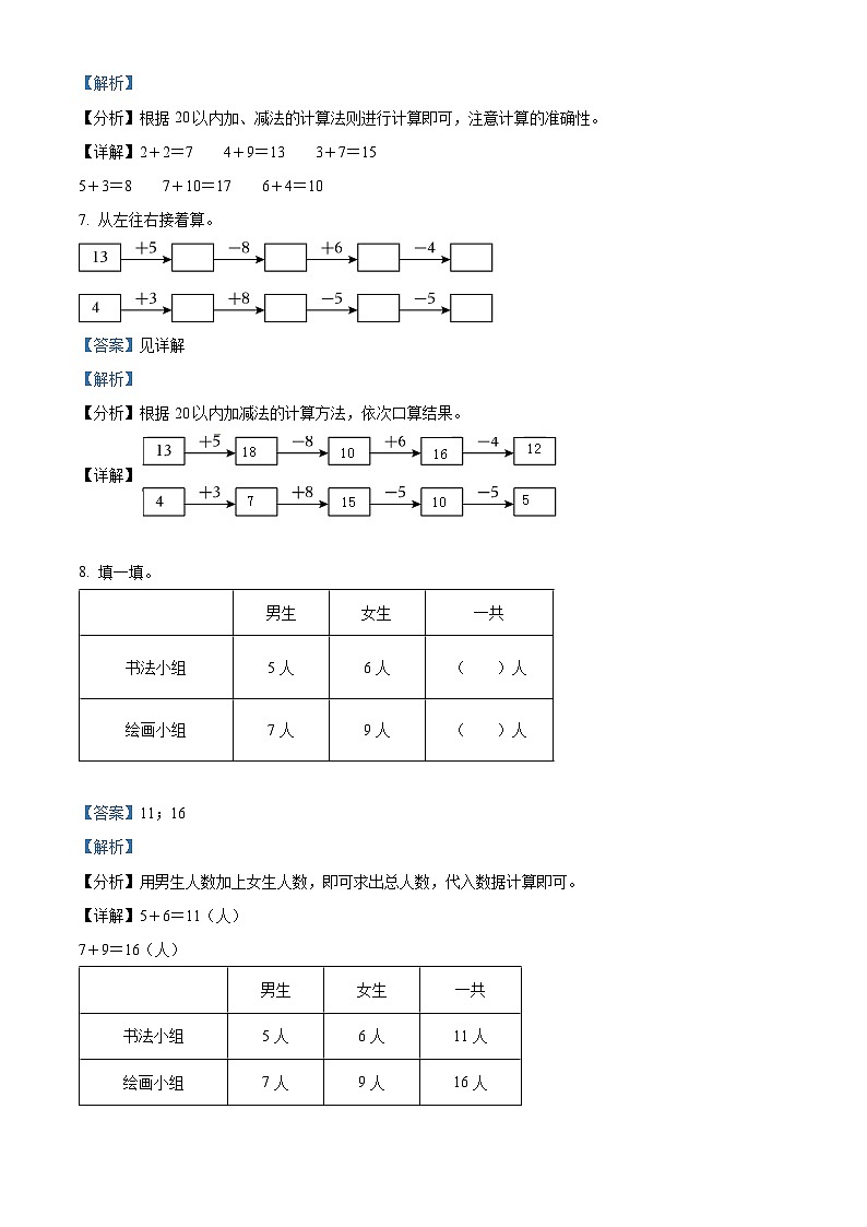 36,2023-2024学年青海省果洛藏族自治州久治县人教版一年级上册期末测试数学试卷第3页