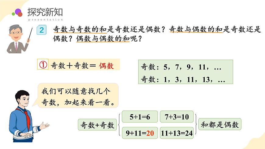 人教版數(shù)學(xué)五年級(jí)下冊(cè) 第二單元_第06課時(shí)_ 探究和的奇偶性 教學(xué)課件第8頁