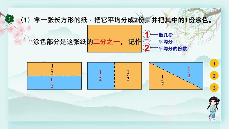 冀教版三年级数学下册教学课件 第八单元 分数的初步认识 第一课时 认识几分之一第7页