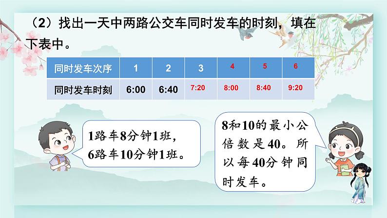 冀教版五年级数学下册教学课件 第二单元 异分母分数加减法5. 公交车上的数学06