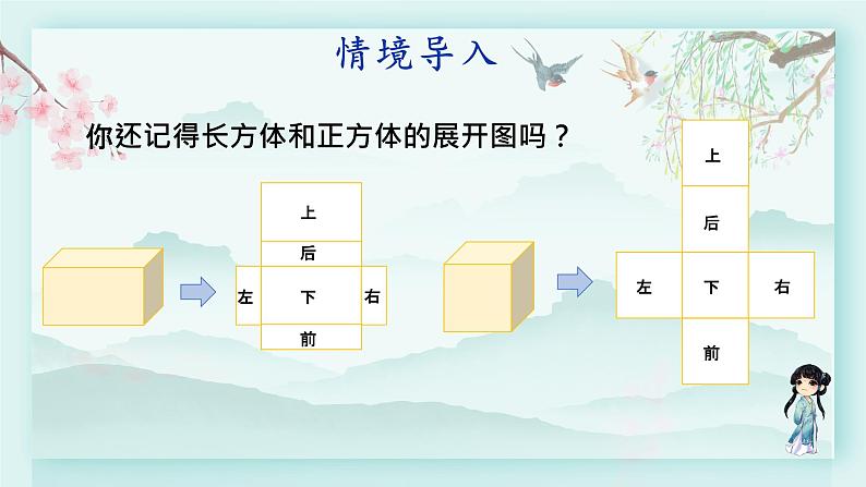 冀教版五年级数学下册教学课件 第三单元 长方体和正方体第三课时 长方体和正方体的表面积第2页