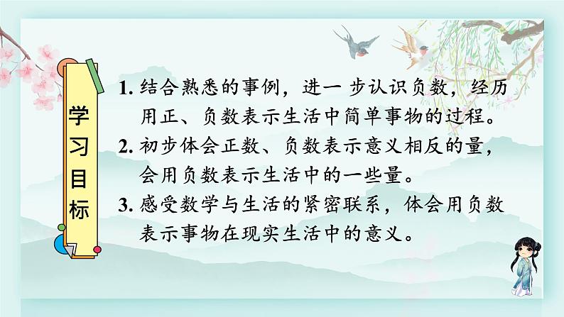 冀教版六年级数学下册教学课件 第一单元 生活中的负数 第三课时 用正、负数表示意义相反的量第2页
