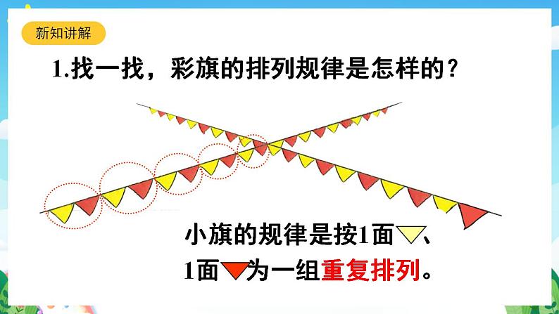 【新课标】人教版数学一年级下册 7.1《找规律(1)》课件07
