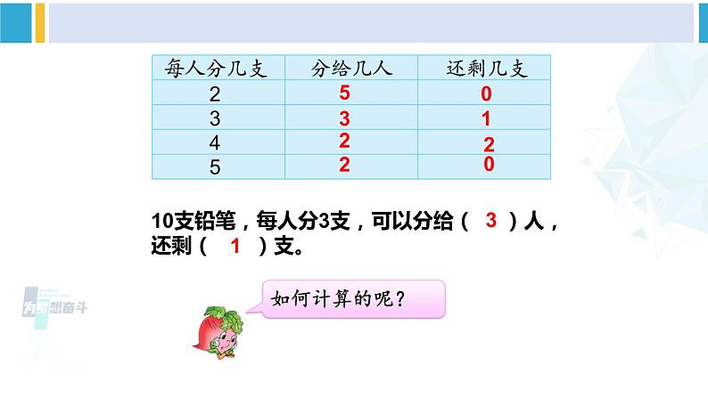 苏教版二年级数学下册1 有余数的除法第1课时 有余数除法的认识(课件)05