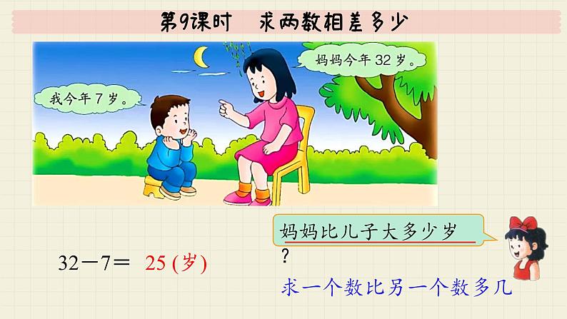 冀教版数学一年级下册 第5单元 第9课时 求两数相差多少 PPT课件第5页