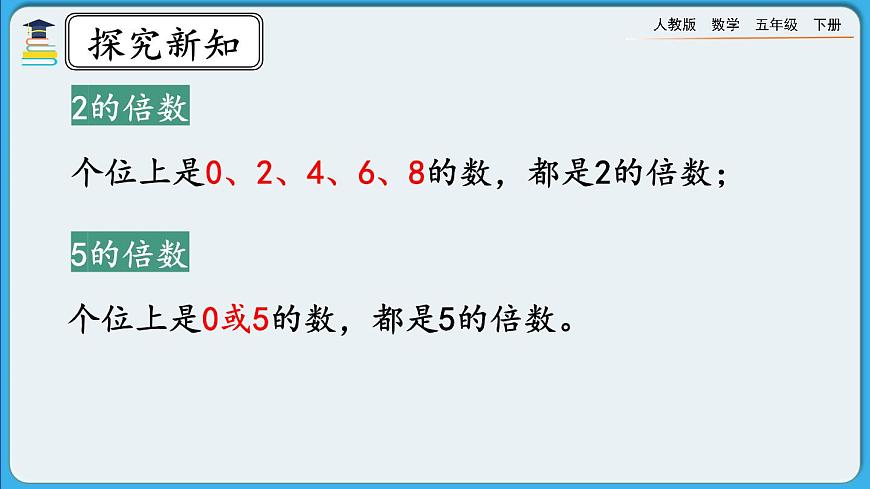 人教版數學五年級下冊 2.2.1《2、5的倍數的特征》PPT課件第5頁