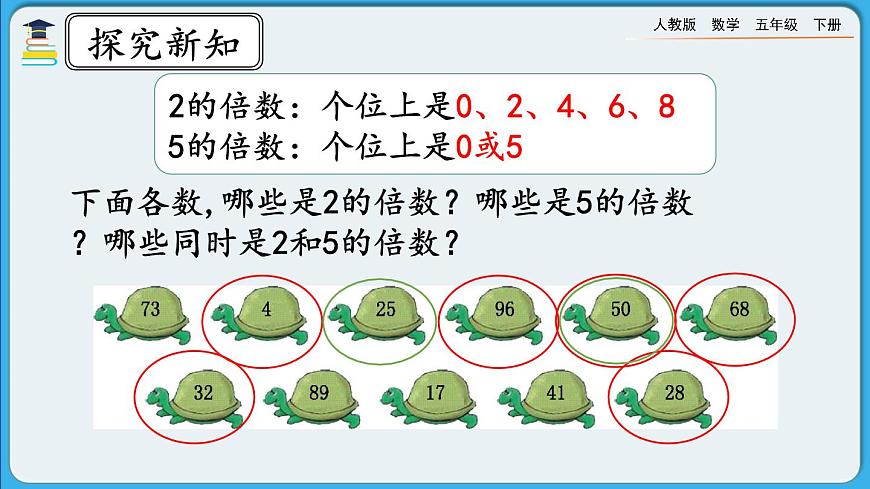 人教版數學五年級下冊 2.2.1《2、5的倍數的特征》PPT課件第7頁