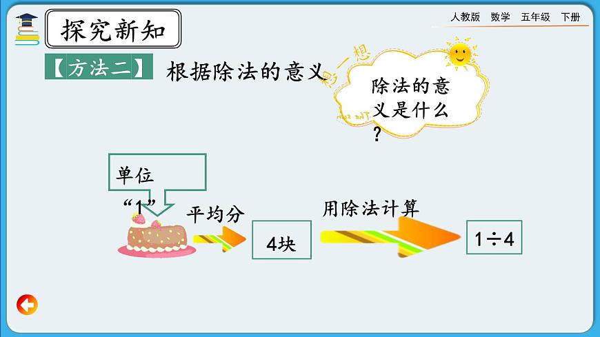 人教版數(shù)學(xué)五年級下冊 4.1.4《分?jǐn)?shù)與除法的關(guān)系》PPT課件第6頁
