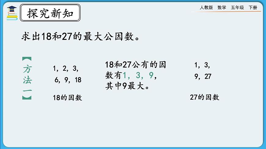 人教版數(shù)學(xué)五年級下冊 4.4.1《最大公因數(shù)及其求法》PPT課件第8頁