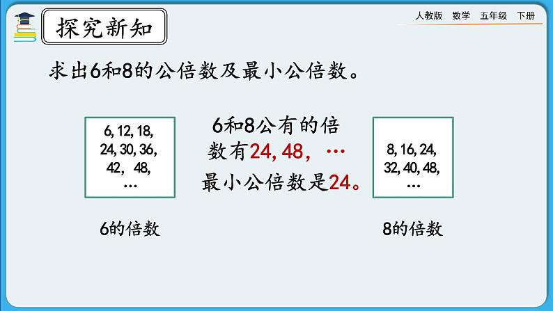 人教版数学五年级下册 4.5.1《最小公倍数及其求法》课件+教案+练习07