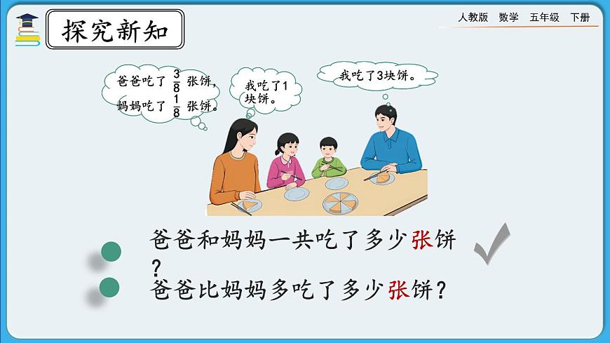 人教版數(shù)學(xué)五年級下冊 6.1.1《同分母分?jǐn)?shù)的加、減法》PPT課件第8頁