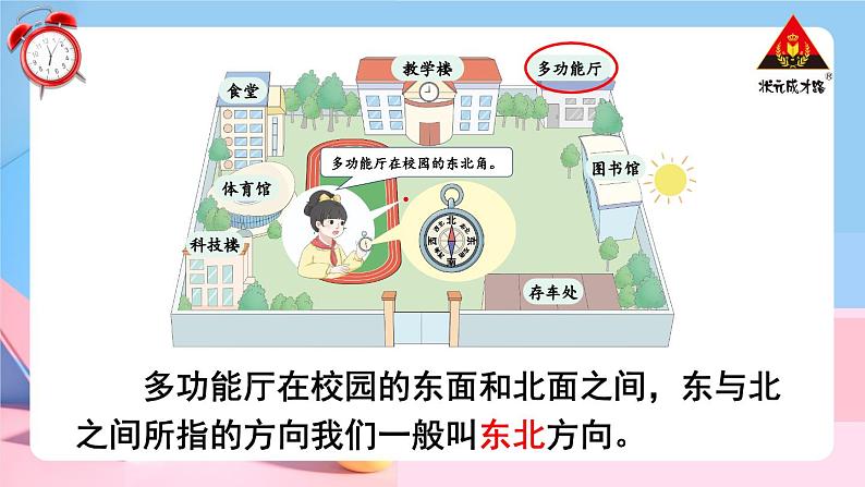 人教版三年级数学下册 1 位置与方向(一) 第3课时 认识东北、东南、西北、西南(教学课件)08