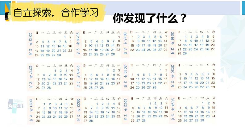 人教版三年级数学下册 6 年、月、日 第2课时 年、月、日(2)(教学课件)第2页