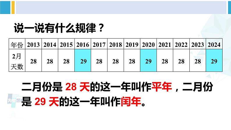 人教版三年级数学下册 6 年、月、日 第2课时 年、月、日(2)(教学课件)第3页