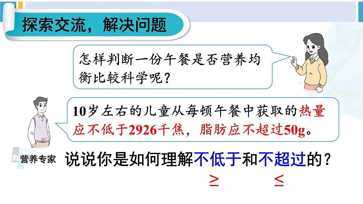 人教版四年级数学下册 8 平均数与条形统计图 综合与实践 营养午餐(教学课件)第4页